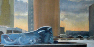 Piscine, huile sur toile, 40 x 40 cm, (collection privée), 2010